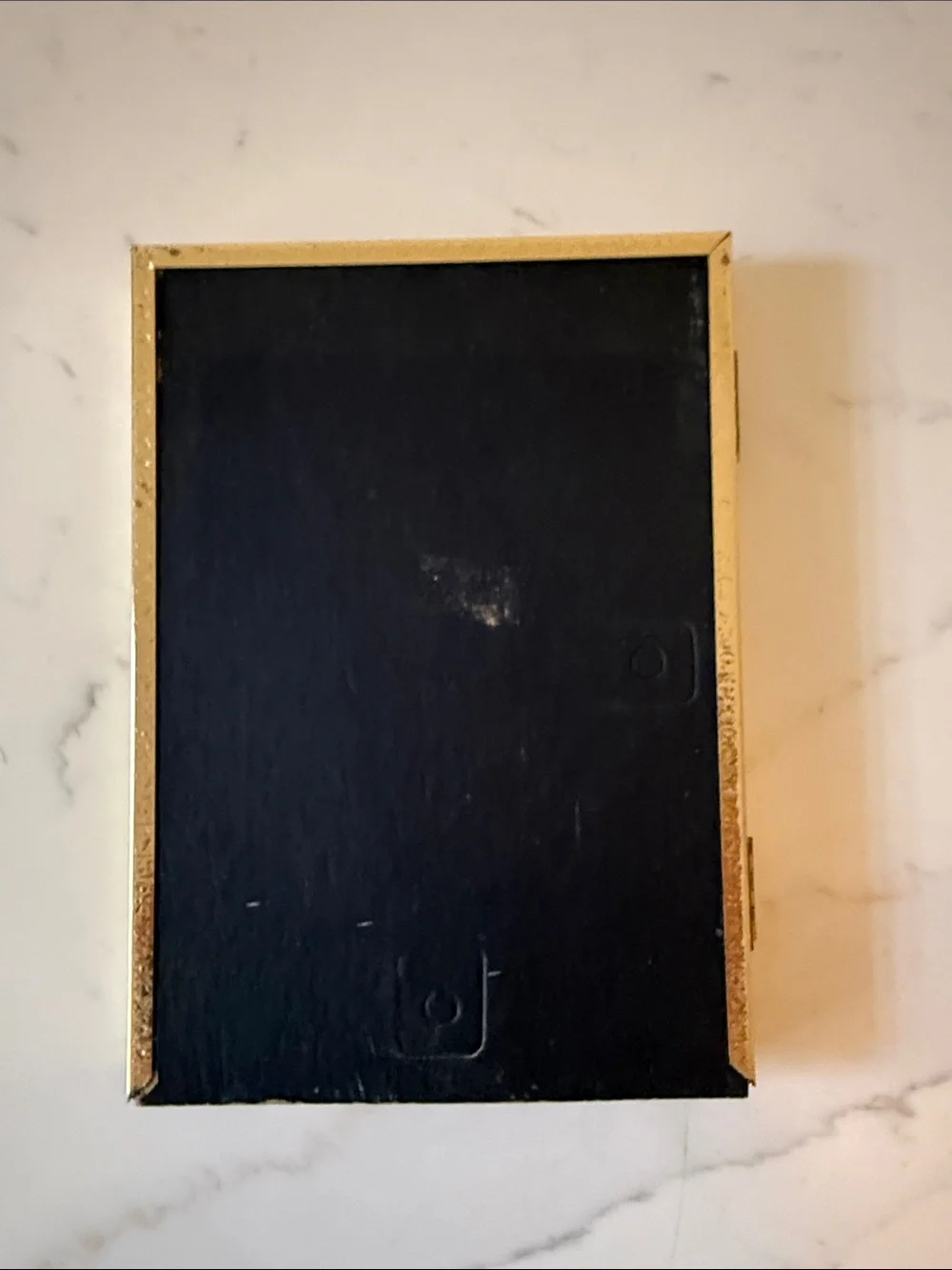 Vintage Gold Tone Metal Hinged Double Frame Glass Tabletop